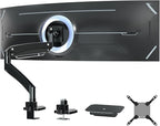 Ultrawide Monitor-Arm Heavy Duty 22-57‘’ - PUTORSEN Aluminum Single Monitor Mount Holds up to 59.4 lbs, Premium Adjustable Desk Mount Stand, VESA 75/100/200 mm, Black