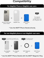 MOFT Magnetic Wallet Stand Compatible with iPhone 16/15/14/13/12 Series, Angle Adjustment & Magsafe Compatible MOVAS Phone Stand,Sapphire