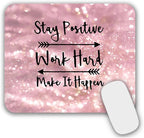 Mouse Pad, Gaming Mouse Pad, Non-Slip Rubber Base Mouse Mat with Designs for Laptop, Computer & Office, 9.5 x 7.9 x 0.12 inches (Pink Letter)