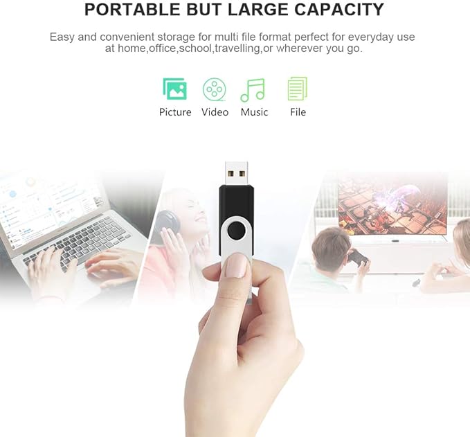 KEXIN 20 Pack 32 GB Flash Drive 3.0 Thumb Drive 32G Transfer Speed Up to 80MB/s Swivel USB 3.0 Flash Drive 20 Pack 3.0 Jump Drive Black