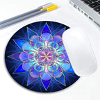 Blue Flower Mandala Mouse Pad Round Non-Slip Rubber Mousepad Laptop Office Computer Decor Cute Desk Accessories Customized Design Mouse Pad