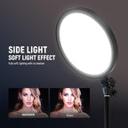 NEEWER Basics 12" 24W Large Ring Light with 68" Stand/Phone Holder/Remote for iPhone Video Recording Selfie Streaming Makeup Studio Photography, 3000K-6500K CRI98 Full Screen LED Panel Lighting, BR13