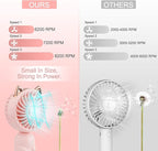 QearFun Handheld Lanyard Fan Portable, Mini USB Rechargeable, 3 Speed Strong Personal, 8-12 Hours Small Makeup for Girls Women Travel Beach (Pink&Green)
