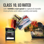 PNY 128GB Elite-X Class 10 U3 V30 SDXC Flash Memory Card - 100MB/s, Class 10, U3, V30, 4K UHD, Full HD, UHS-I, Full Size SD (Pack of 2)