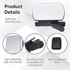 Mirror Effect Lens - Capture Stunning Reflections Instantly, Smartphone Camera Mirror Reflection Clip Kit, Adjustable Angle Mobile Phone Camera Mirror Clip for Outdoor Travel Photography (2Set-Mix)