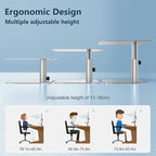 Nillkin Monitor Stand for Desk, Adjustable Height Computer Monitor Stand, Ergonomic Aluminum Computer Stand for Desktop Monitor, iMac,MacBook, Dell, HP, Lenovo and other Screen Display, Silver