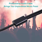 3.5mm to Dual 1/4 Adapter 1/8 to 6.35mm TS Mono Audio Cable Stereo Breakout Cord Y Splitter Compatible with iPhone, iPod, Computer Sound Card, Headphone, Speaker, Home Stereo System (6.6FT/Pack)
