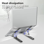 Laptop Stand for Desk, Adjustable Laptop Riser ABS+Silicone Foldable Portable Notebook Holder, Ventilated Cooling Notebook Mount Computer Stand for 10-15.6” Laptops,Tablets-Black
