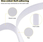 1"x16ft Hook and Loop Straps with 25 Metal Buckles, Adjustable Fastening Cable Straps, Cut-to-Length Cinch Strap, Reusable Nylon Securing Cord Ties for Organizer or Storage, 1 inch Wide, White