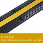 Rubber Cable Ramp Cord Cover Cable Protector Ramps Wire Hose Protective 1 Channel 22000Lbs Load Capacity Traffic Speed Bump for Asphalt Concrete Gravel Driveway Indoor Outdoor, 4 Pack