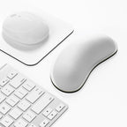 Dapesuom Mouse Wrist Rest, Ergonomic Memory Foam Mouse Wrist for Computer Desk Mats Support, Hand Rest Pad Cushion for Gaming, Office, Laptop, Men, Women, Pain Relief & Easy Typing, Ivory White