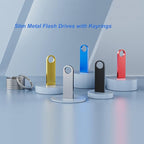 5 Pack 4GB USB Flash Drive with Keychains, Wooolken Sleek Metal USB 2.0 Thumb Drives Memory Stick for PC Laptop Computer