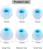 Silicone Replacement Earbud Tips Earbud Covers Ear Tips Fit for in-Ear Headphones (Inner Hole 3.8mm -5.1mm) Earbud Replacement Tips 9 Pairs