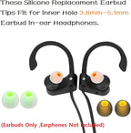 Silicone Earbud Tips Replacement (S/M/L) - Fit for Inner Hole 3.8mm-5.1mm - 9 Pairs - Headphone Ear Tips - Yellow, Orange, Green