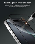iOttie Terra iPhone 16 Tempered Glass Screen Protector Military Grade 9H Hardness Shatterproof Scratch Resistant, Edge to Edge Protection Easy Bubble Free Install, 2 Pack