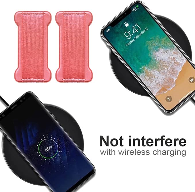Phone Grip Holder for Hand, Universal Finger Strap Phone Holder, Finger Selfie Grip Compatible with Most Smartphones (Pink) - 2Pack
