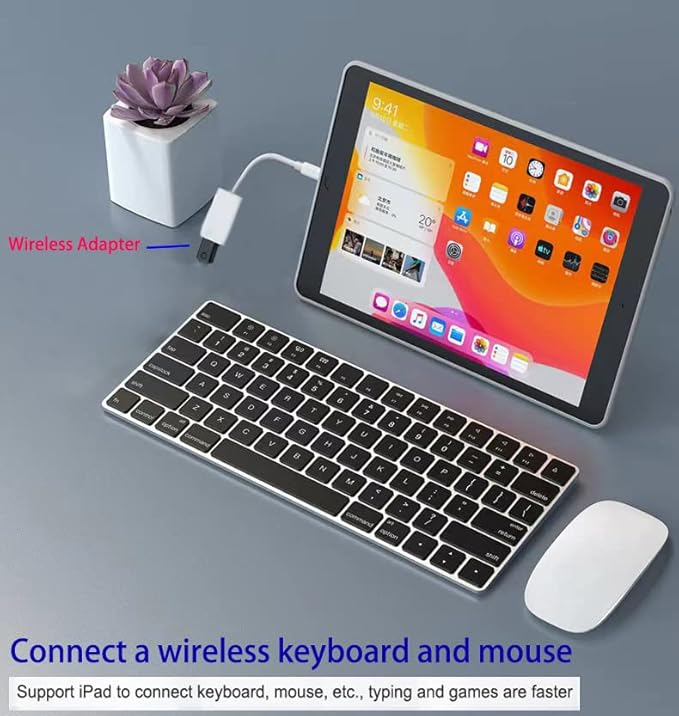 Lightning to USB Camera Adapter, Apple MFi Certified USB 3.0 OTG Dongle Cord for iPhone 14 13 12 11 X XS XR 8 Plus, iPad to Connect USB Flash Drive, Card Reader, Keyboard, Mouse, Piano, U Disk