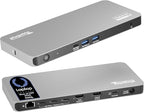 Plugable USB C Docking Station 5 Monitors, 140W DisplayLink Dock Connects up to Five 4K Displays for MacBook Windows Thunderbolt 4 Laptops, 2x HDMI, 3x USBC 2.5Gbps Ethernet, Driver Required UD-7400PD
