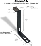Moodular Add-ons Headphone Stand [Accessory Only - Requires Moodular Wooden Monitor Stand Slide Rails for Use] Black MSA-HS