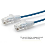 TRUECABLE Cat6 Component Rated Patch Cable, Unshielded (U/UTP), 2ft, Blue, 28AWG Solid Copper, Snagless 10G High-Speed Ethernet Cable, PoE++ 4PPoE 100W, UL Listed, RoHS-3, 1 Pack