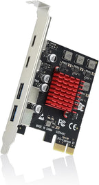 ELUTENG 4 Ports USB 3.1 PCIE Expansion Card (2 USB-A & 2 Type-C Ports) Superspeed PCI Express Expansion Card USB Card for Desktop PC Support Windows 11/10/8/7/XP/Vista, Self-Powered Supply
