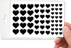 Blocked Stackable Webcam/Camera Vinyl Covers | 57 Low-Tack Restickable Webcam Sticker | 3-Sizes | Black 57-Pack Hearts (Muted Matte)