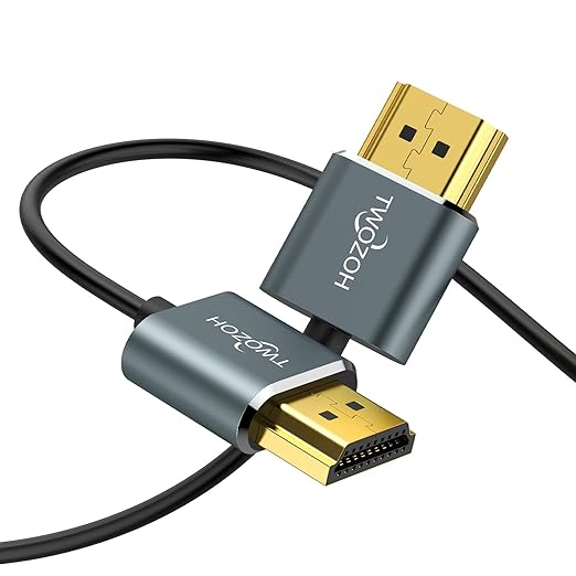 Twozoh Slim 4K HDMI Cable 1.6FT 10 Pack, Ultra Thin & Flexible Skinny HDMI to HDMI 2.0 Cord Support 4K/60HZ 18gbps Laptop, Monitor, PS5, PS4, Xbox One, Fire TV