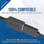SABRENT 22AWG USB 3.0 Extension Cable A Male to A Female [Black] 3 Feet (CB-3030) (Pack of 3)