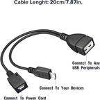 ANDTOBO 2-in-1 Micro USB (OTG Cable with Power) Adapter Replacement for Fire Stick 4K /Host Devices/PlayStation Classic etc- 2 Pack