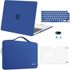 MOSISO Compatible with MacBook Air 13 inch Case 2025 2024 2023 2022 M4 A3240 M3 A3113 M2 A2681, Hard Shell&Sleeve Bag&Keyboard Skin&Webcam Cover&Screen Film for MacBook Air 13.6 inch, Royal Blue