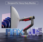 RGB Gaming Monitor-Arm for Flat/Ultrawide/Curved Monitors 32 to 60 inch, Heavy Duty Stand Load up to 20 kg, VESA 75/100 mm Monitor-Mount L50