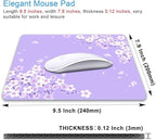 IMAYONDIA Cute Purple Mouse Pad, Floral Flowers Mouse Pad, Sakura Cherry Blossom Mousepad, Japanese Aesthetic Desk Decor, Anti Slip Rubber Base Mice pad for Computer Office Girl, 9.5 x 7.9 Inch