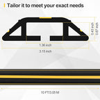 Floor Cord Cover 10Ft Heavy Duty PVC Floor Cable Protector Electric Cord Hider Cable Management Floor Strip Extension Cord Covers Cable Raceway for Wires on Floor Inner Channel 1.36" W x 0.43" H