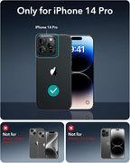 ESR 3 Pack 9H+ Glass for iPhone 14 Pro Screen Protector, [Military Grade Shatterproof & Longest Durable] Armorite Ultra-tough Full Coverage Tempered Glass with UltraFit Tray