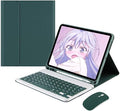 AnMengXinLing Lovely Keyboard Case for iPad 9th/8th/7th Generation with Mouse,Case for iPad9 iPad8 iPad7 10.2 inch with Pencil Holder and Deatachable Keyboard Mouse, Teal