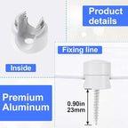 3 Sets Charger Holders for Cords, White Adjustable Cable Anchor Holders, Adhesive Metal Cord Clips, Cable Management Wire Organizers for Desk, Office, Nightstand