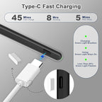 Pencil 2nd Generation for iPad 2018-2024 with Magnetic Wireless Charging Compatible with Apple iPad Pro 13”(M4)/12.9”/11”,iPad Air 6(M2)/5/4/3,iPad mini 7(A17 Pro)/6/5,iPad10/9/8/7/6 Black