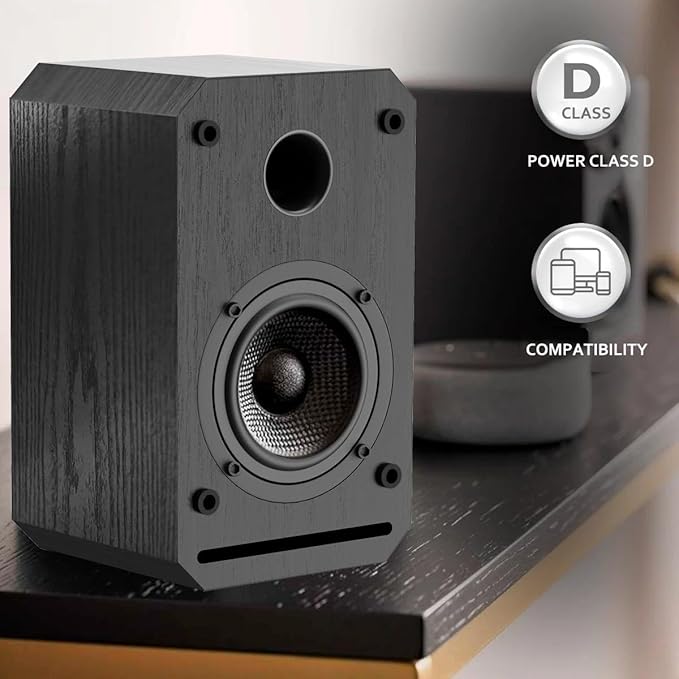 LONPOO Plug-N-Play Gaming Computer Speaker for Desktop and PC, 30W RMS Active Bookshelf Speaker with 3-Inch Full Range Speaker,Support Bluetooth 5.3, USB Playback,Aux-in and 3.5mm Earphone Port,Sliver