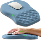 Ergonomic Slope Mouse Pad Wrist Support, Wrist Rest Mousepad for Carpal Tunnel Pain Relief with Massage Bulge and Slow Rebound Memory Foam (12x8 inch, Sky Blue)