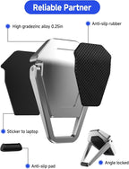 Portable Laptop Stand, Mini Aluminum Keyboard Riser,Foldable Cooling Pad,Ergonomic Adjustable Laptop Stand Holder for 11.6-17 Inch Laptops for MacB00k Air/Pro,Silver