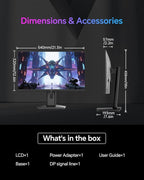 KTC 24 Inch Gaming Monitor 180Hz - 2K 1440P Computer Monitors, Fast IPS Monitor with HDR 400, Adaptive Sync, Up to 185Hz, HDMI 2.0 & Display Port 1.4, Height Adjustable, Vesa Mount, H24T7