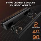 Saiyin Sound Bar,17 inch Sound Bar for Smart TV with Bluetooth 5.3/Optical/AUX Connection, Soundbar for TV/PC/Gaming/Projectors,Wall Mountable & Ultra Compact Design