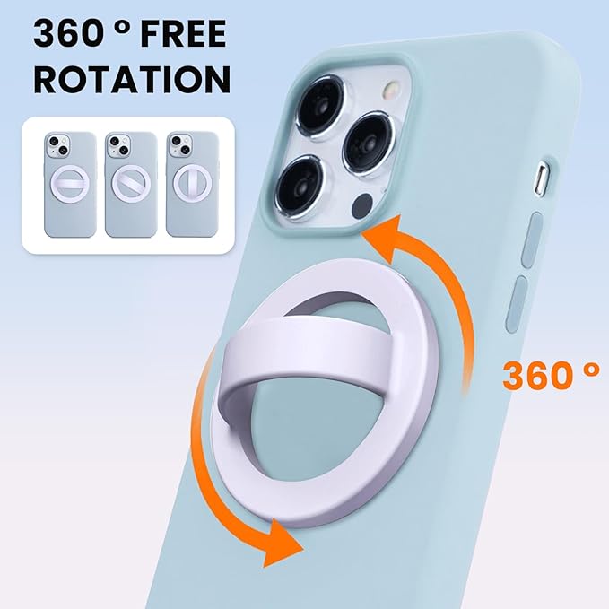 Magnetic Silicone Ring Grip Phone Holder, Loop Grip Phone Holder,Magnetic Phone Loop,Magsafe Phone Grip,Compatible with Magsafe for iPhone 16/15/14/13/12 Series (Purple)