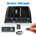 4.1 Channel Bluetooth 5.0 Mini Audio Amplifier Receiver, 4×50 W + Active Subwoofer SUB Jack Output – Hi‑Fi Car & Home Amplifier for Speaker