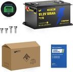 48V(51.2V) 105Ah LiFePO4 Lithium Golf Cart Battery with 48Volt 15A Charger Built-in 200A BMS & Bluetooth, Range of 70 Miles 600A Peak Current for Golf Cart Deep Cycles Batteries Kit