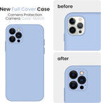 FireNova Designed for iPhone 13 Pro Case, Silicone Upgraded [Camera Protection] Phone Case with [2 Screen Protectors], Soft Anti-Scratch Microfiber Lining Inside, 6.1 inch, Light Blue