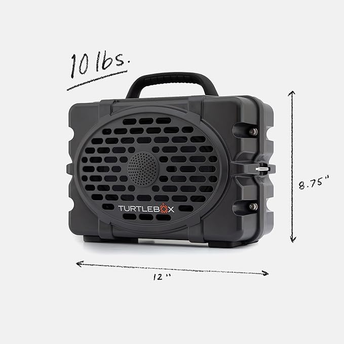 Turtlebox Original Gen 3: Portable Outdoor Bluetooth Speaker – Ultra-Loud (120dB), Waterproof (IP67), Rugged, Impact-Resistant, 3-Day Battery | Party Mode: Unlimited Pairing Stereo, Gray/Gray