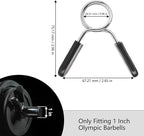 AccEncyc Spring Clip Collars 1 Inch Olympic Barbell Clamps Dumbbell Clips Weight Bar Clips for Weightlifting, Powerlifting, Strength Training