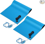 Anti-Static Mat Kits Includes Heat Resistant ESD Mats Anti Static Wrist Straps Grounding Cords Rubber Soldering Table ESD Pad for Computer PC Building Electronics Repair(2 Pack,17 x 25 in)