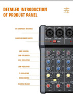 A-Series Professional Mixer for Recording DJ Stage Karaoke Music Application w/ 99 DSP Effect USB Drive for Computer Recording Input, XLR Microphone Jack, 48V Power for Professional (8-Channel)